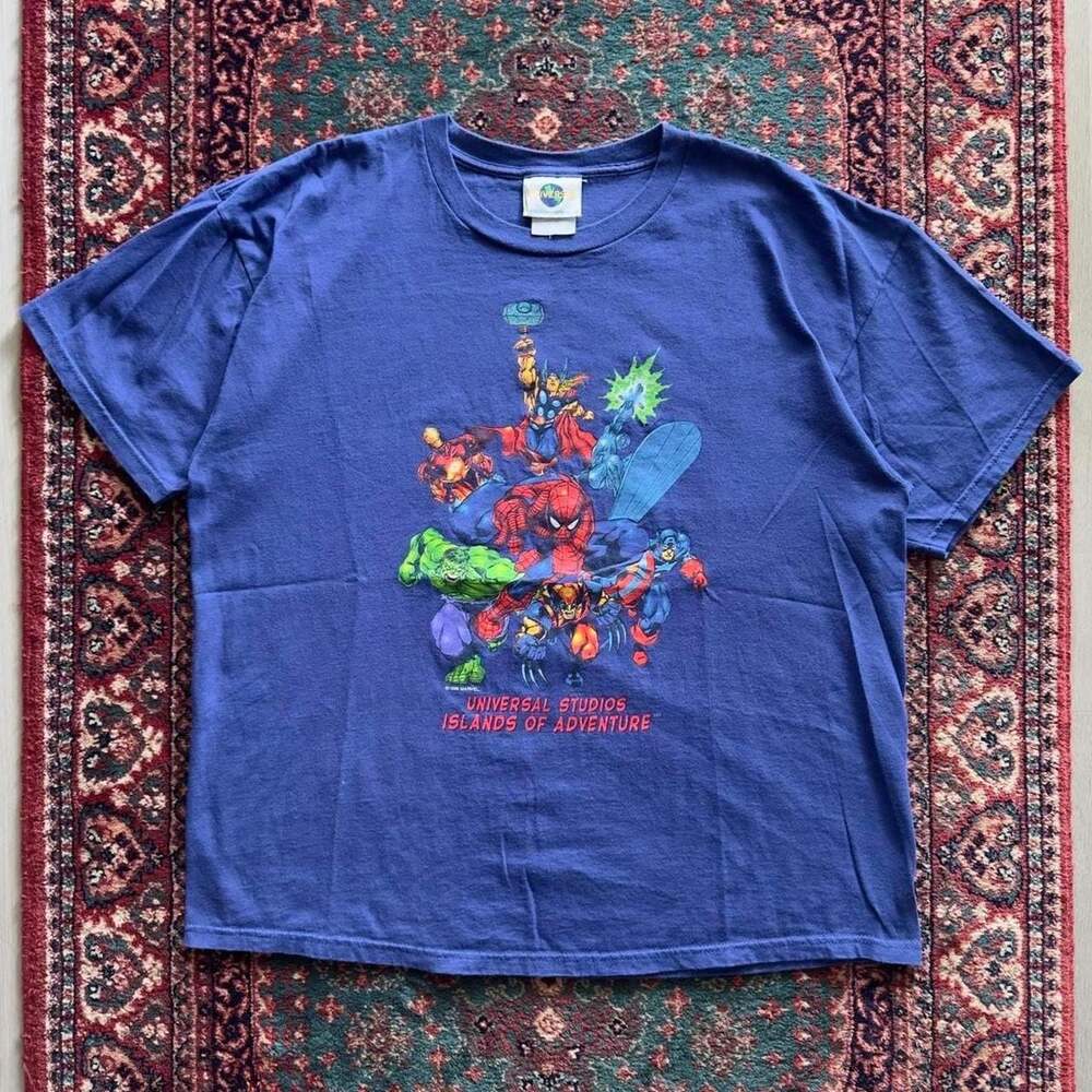 Vintage 1998 Universal Studios Islands of Adventure Marvel Superheroes T-Shirt S